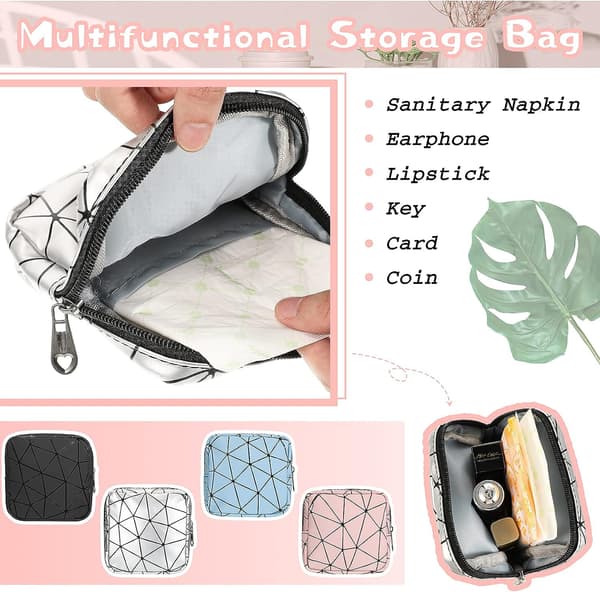 11,5*11,5*3cm, (Silver) 2 stycken Menstruationsväskor för tonårsflickor
