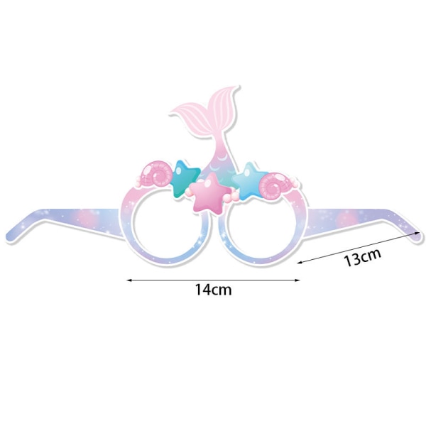 6 Nya Marinblå Pappersglasögon i Sjöjungfrutema för Sommarfest och Födelsedag