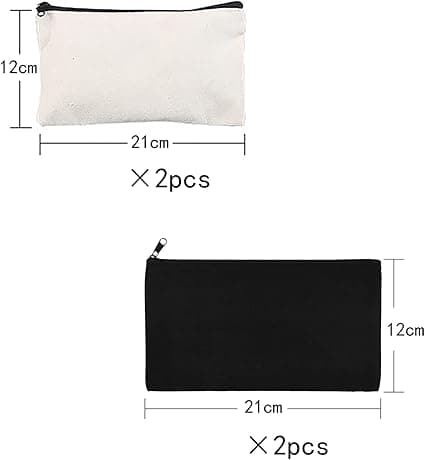 2 st Canvas Toalettsäck, Multifunktionell Dragkedja Väska, Kvinnor