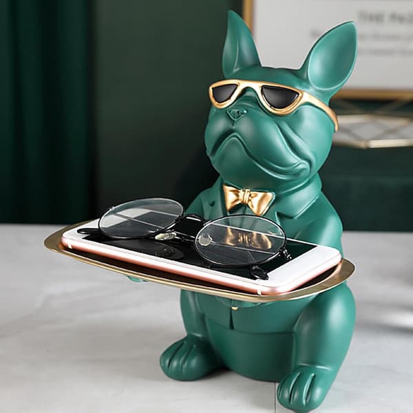 1 stk Dekorativ Statuett Design Bulldog Statue Multifunksjon