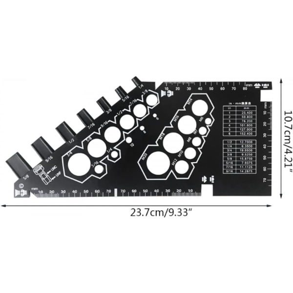 1 st Imperial Metric Verktyg för Mätning av Muttrar och Bultar - Av