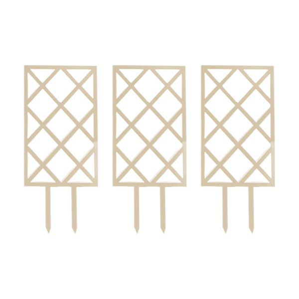 3 små tre-trellis for innendørs planter, egnet for