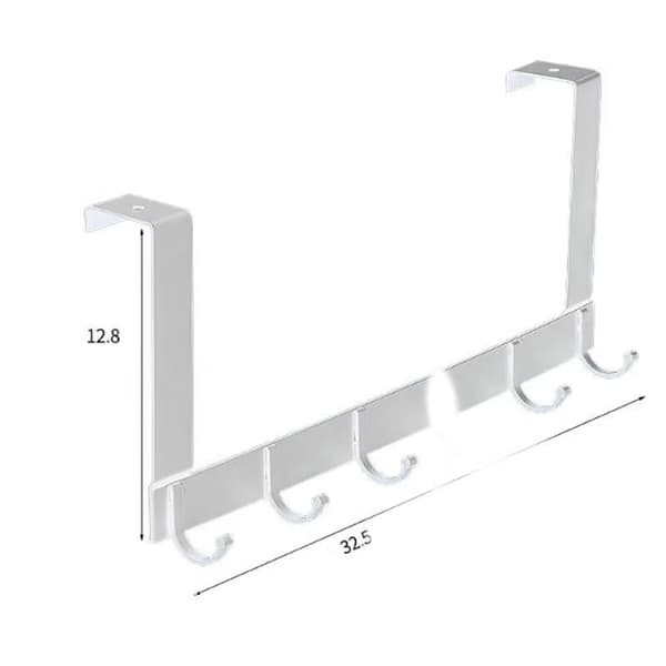Dørkrog med 5 kroge, Aluminium Dørkrog Stribe Krog Dørkrog