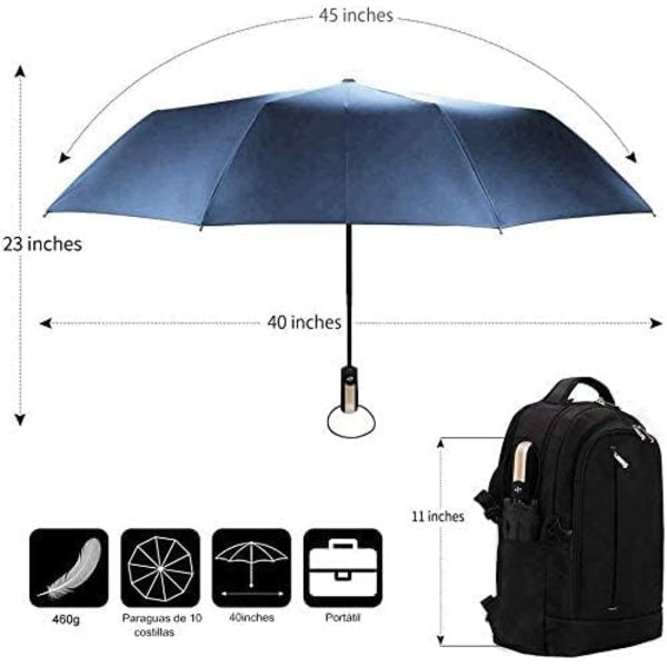 Automatisk Rejse Paraply Stor Golf Paraply Foldbar Paraply Rejse Paraply UV Beskyttelse Regn Paraply Vindtæt