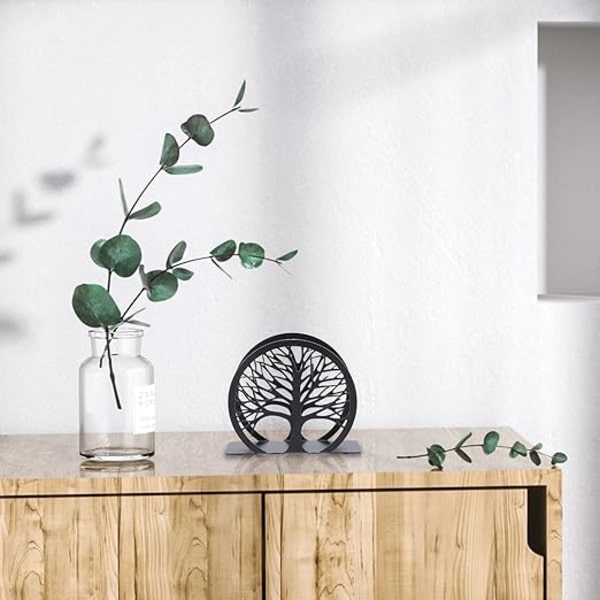 1 stk svart metallpapirhåndkleholder serviettholder bordpapir