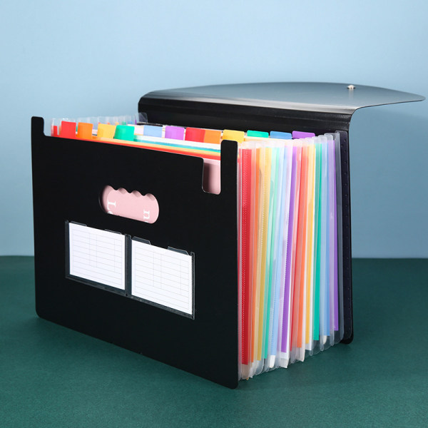 A4 Dokumentsorter, 24 Rum Accordion Binder, Udvidbar