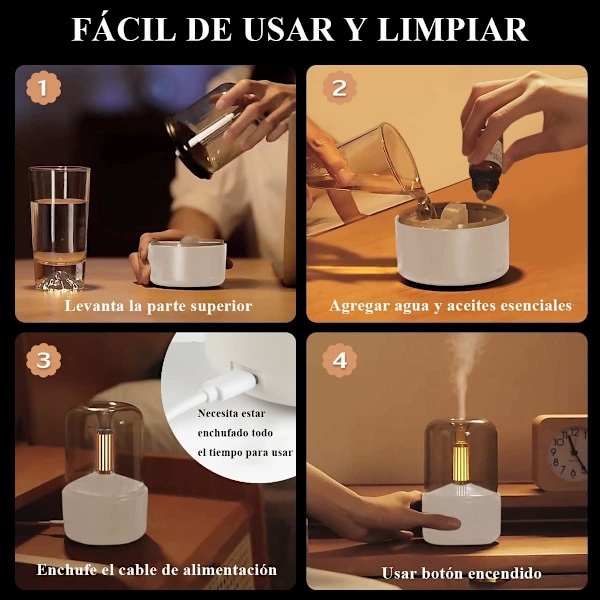 Aromaterapi Diffusorer, 120ml Eteriska Oljediffusorer, Luftfuktare med Ljus