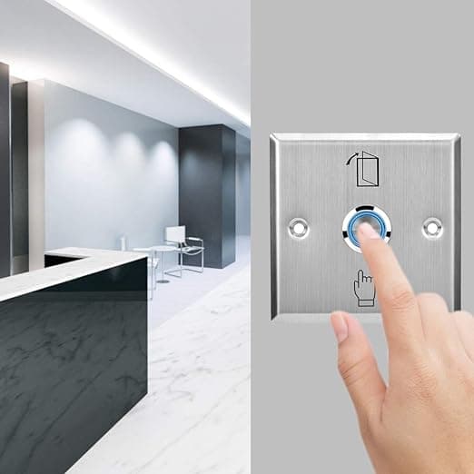 1 x Access Control Silver Tryckknapp, Rostfritt Stål Nödutgång
