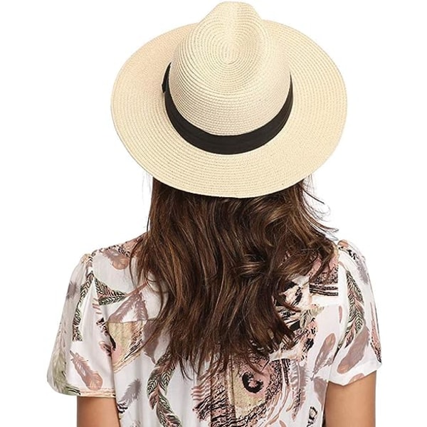 Dame og Herre Halmhat Panama Hat Sommer Bredbremmet Solhat Anti-UV