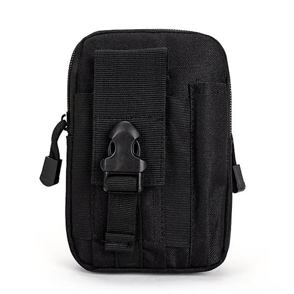 Taktisk bælte, bæltetaske Den multifunktionelle Molle EDC Gadget Utility mobiltelefon pung til vandreture Rejser Sport Udendørs（sort）