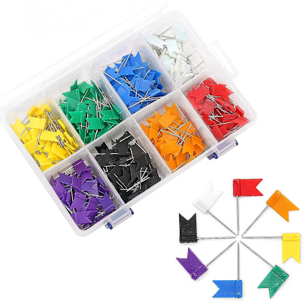 400-pack Multifärgade Push Pins med Rostfritt Stålspets för