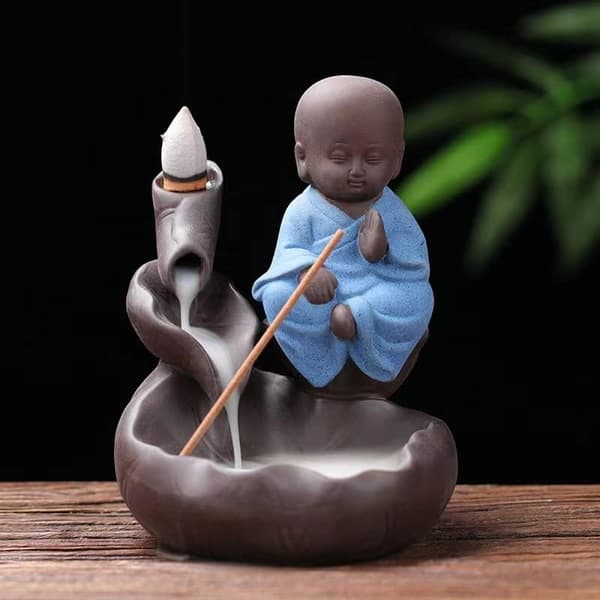 1 stk Tilbageflydende Røgelsesholder Røgelsesbrænder, Porcelæn Buddha