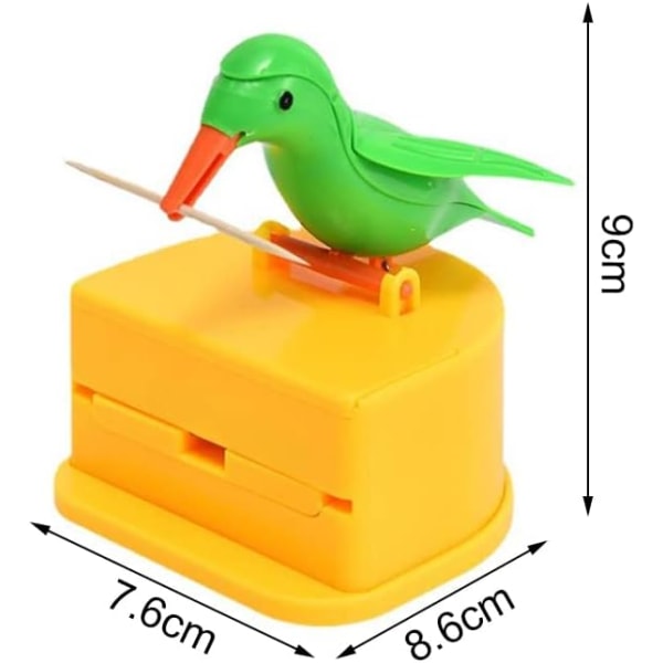 2 Pak Fugleformet Automatisk Tandpirkerspender til Hjem, Bord