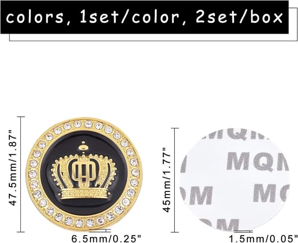 2 st 3D Prinsesskronor Legering Metall Bilsticker Prinsesskronor