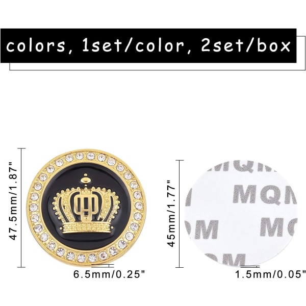 2 stk 3D Prinsessekrone Legering Metall Bilklistremerke Prinsessekrone
