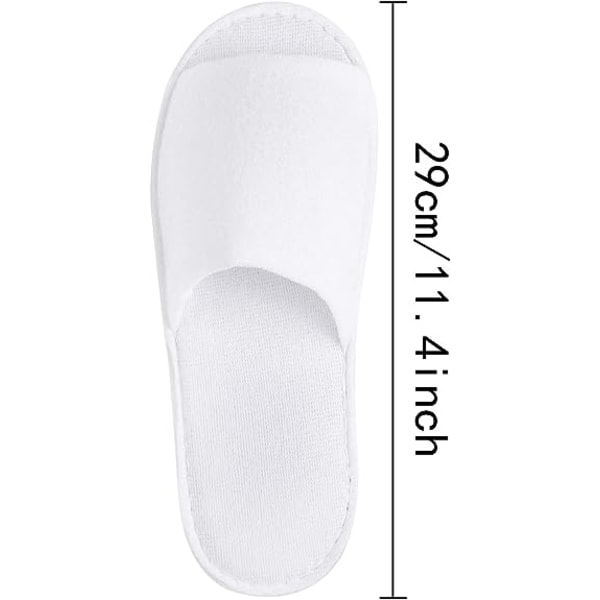 12 Pairs Spa Slippers White Disposable Open Toe Slippers Fluffy