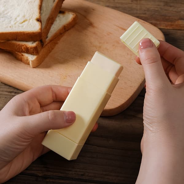 3-delt Gul Smørdispenser, Smørpinneholder Rotasjon