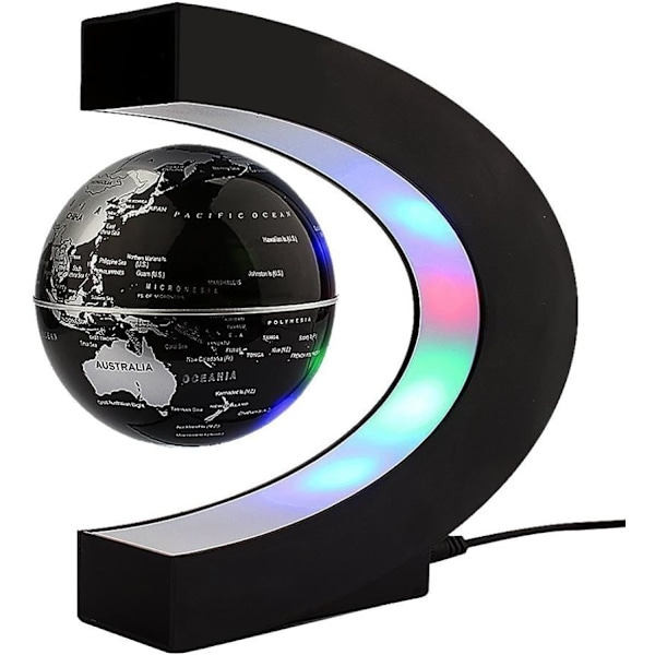 Globus med magnetisk levitasjon, C-formet LED-lys, flytende jordklode, verdensdekorasjon, Mova-globus, gaver til menn, roterende levitasjonskart