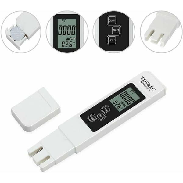 Multifunktionel digital TDS-tester 3 i 1 Måler TDS EC og Tem