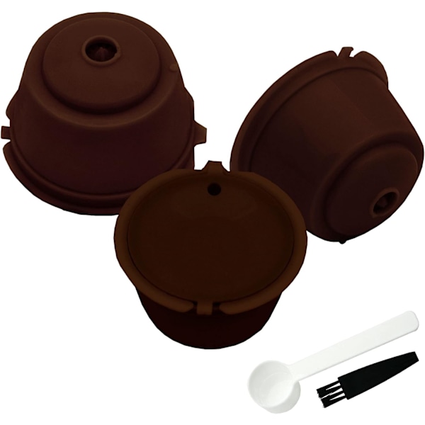 Set med 3 Återfyllningsbara Kaffe Kapslar Kopparfilter för Dolce Gusto Återanvändbara Kaffe Pods