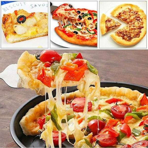 2 stk pizzatallerken, non-stick belegg, rund pizzatallerken, non-stick