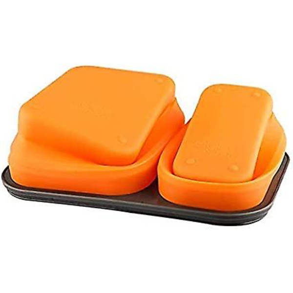 Bøyelig silikon bentoboks med 2 rom og bestikk - BPA-fri - Plassbesparende - Lekkasjesikker - Mikrobølgeovn- og oppvaskmaskinsikker - Brun