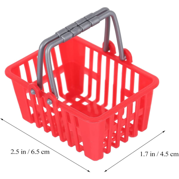 10 stk. Mini handlekurv Mini supermarkedskurv Liten plast Re