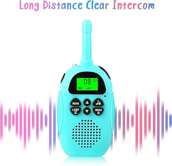 Laderbare Walkie Talkie 2-pakning (Rosa, Blå), Barn 3 km Lang