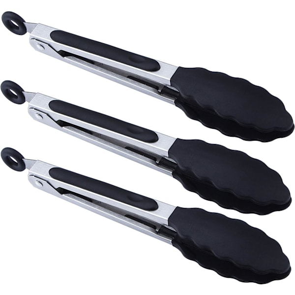 7\" Mini Silikon Serveringstänger - 3-pack 7 tum Svart