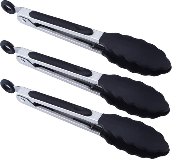 7\" Mini Silikon Serveringstænger - 3-pak 7 tommer Sort