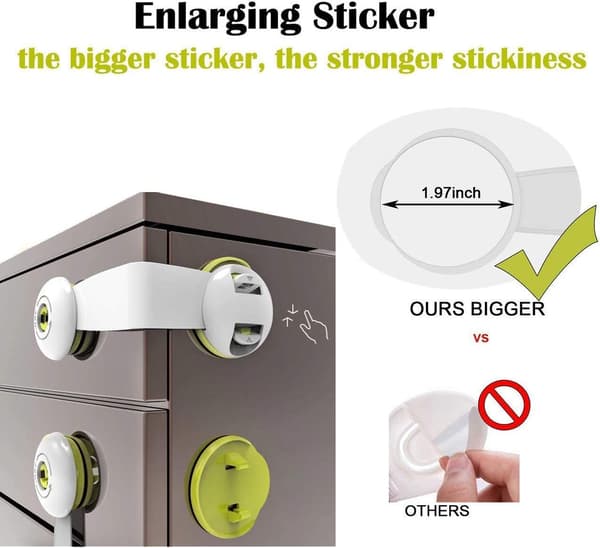 [5-pack] Barnsäkerhetslås - Inga verktyg eller borrning krävs -