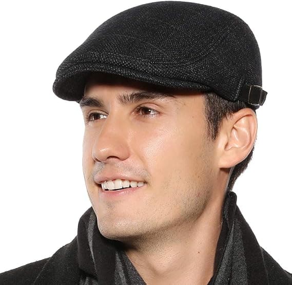 Herrar Flat Beret Keps Justerbar Flat Hatt Höst Vinter