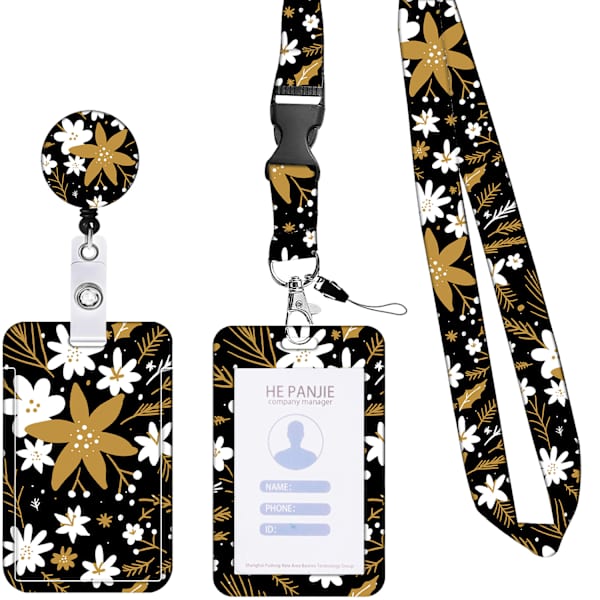 Halsband med Badgehållare och Kortfack, Lanyard Rem med