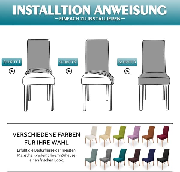Stolsöverdrag 4 stycken, Stretch Matstolsöverdrag Modern Stol P