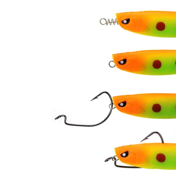 100 st Spring Twist Lock Fiskekrok Centreringsnål för Mjukbete
