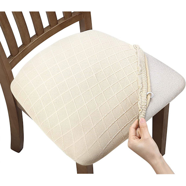Set med 4 Stretch Jacquard Stolsitsöverdrag, Dammskyddande Matbord