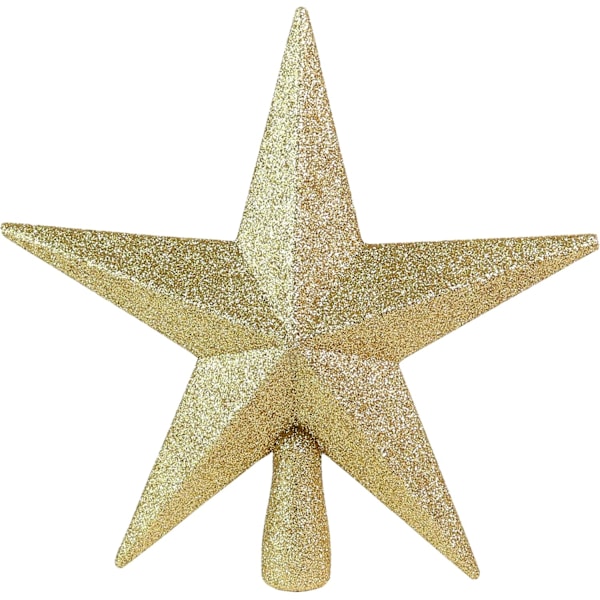 Glitter Stjerne Træpynt - Juleguld Dekorativ Højtids Bethlehem Stjerne Ornament