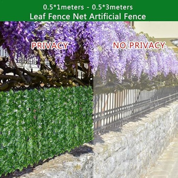 Mock staket grönska blad för balkong uteplats dekoration för