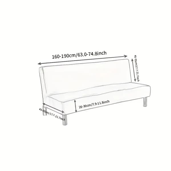 1 st Ärmlöst Sofföverdrag Futon Överdrag Stretch Elastisk Soffsäng Utan Armstöd Soffmöbelskydd För Sovrum Vardagsrum Heminredning