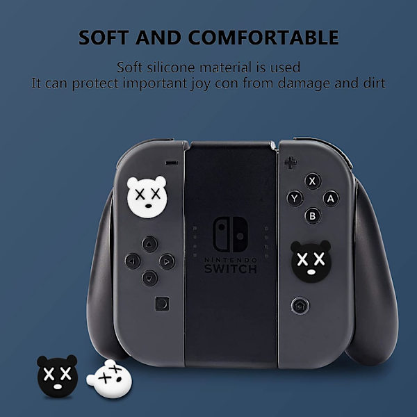 4 st Grepphättor Kompatibla med Switch & Switch Lite (Svart