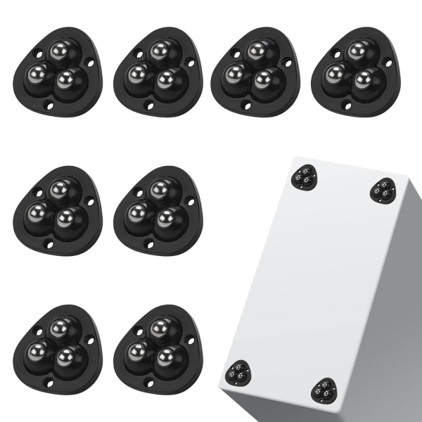 (4st, trippel, svart) Mini självhäftande hjul, hushållsapparater