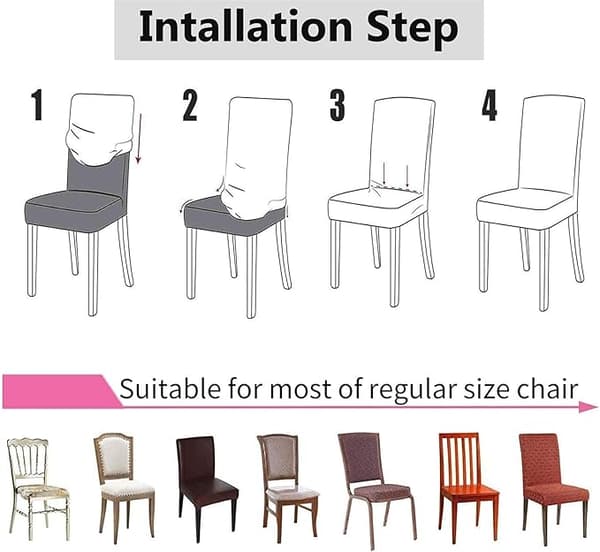 Stretch Stolseter, Sett med 4, Universal Spisebordstoltrekk