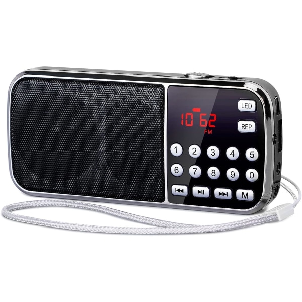 Bärbara radioapparater små, AM FM-radio batteridriven, Bluetooth