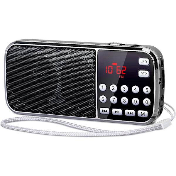 Bärbara radioapparater små, AM FM-radio batteridriven, Bluetooth