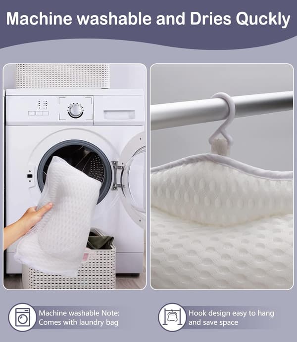Badepude (44*42*6cm), Ergonomisk Badepude 4D Luftnetteknologi