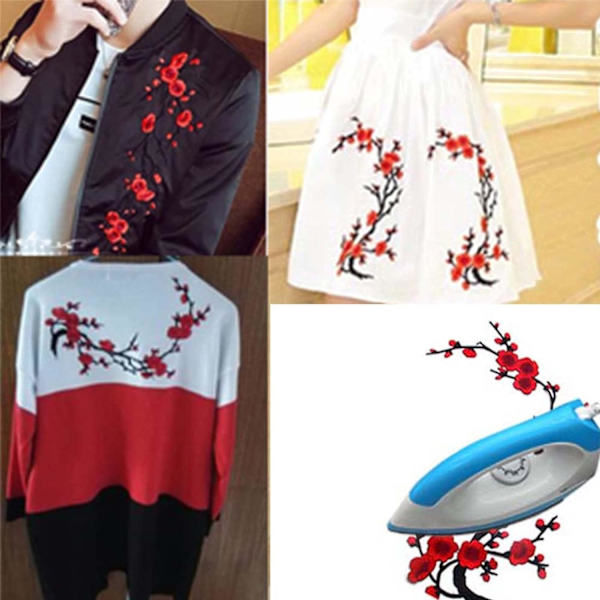 2 stycken broderade tyglapp, kan användas för DIY-kläder