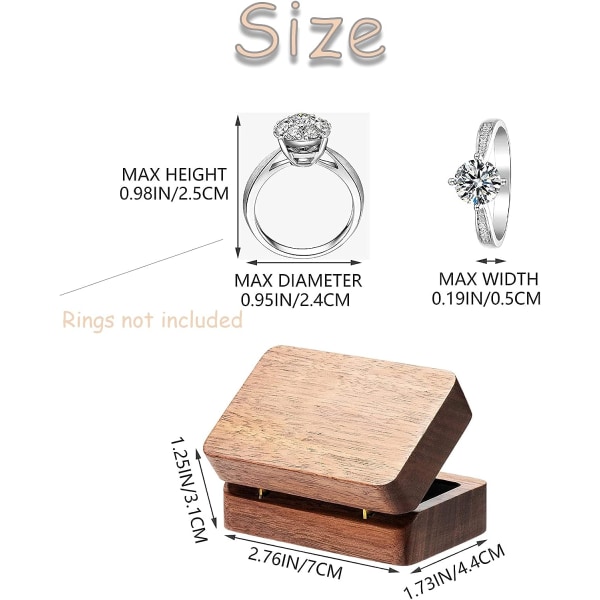 Träringbox, valnötsringbox, smyckeskrin, vigselringbox