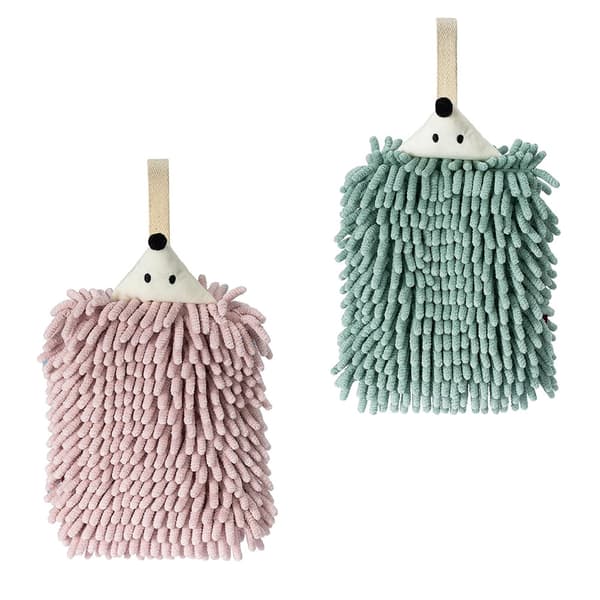 2 stykker Chenille håndklær med søte dyr
