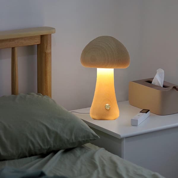 1 stk Sopp Bordlampe Trebordlampe LED Dimmbar med