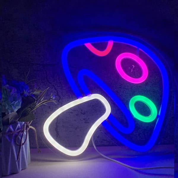 1 st LED-svamp i neon, söt neonskylt, USB-driven